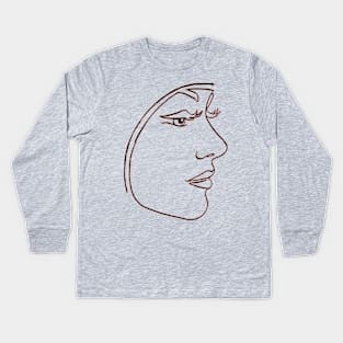 Vintage Girl Face Kids Long Sleeve T-Shirt